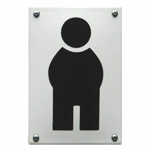 Emaille toiletbord Pictogram Mannetje (8x12 cm)