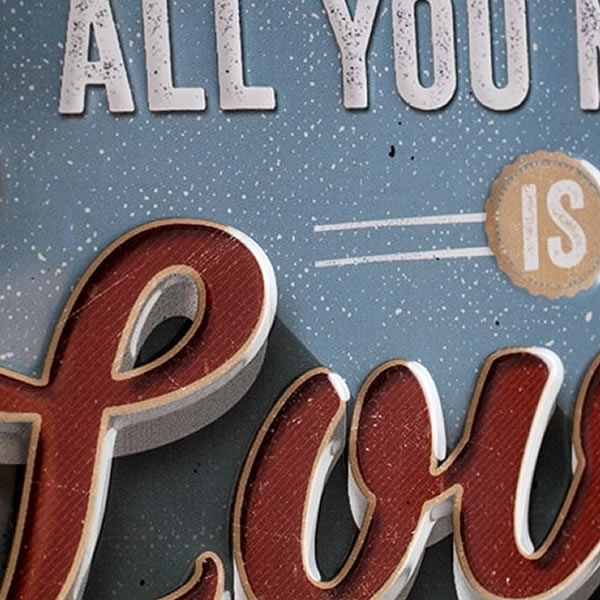 Metalen Bord Love Dog (20x30 cm) - Afbeelding 3